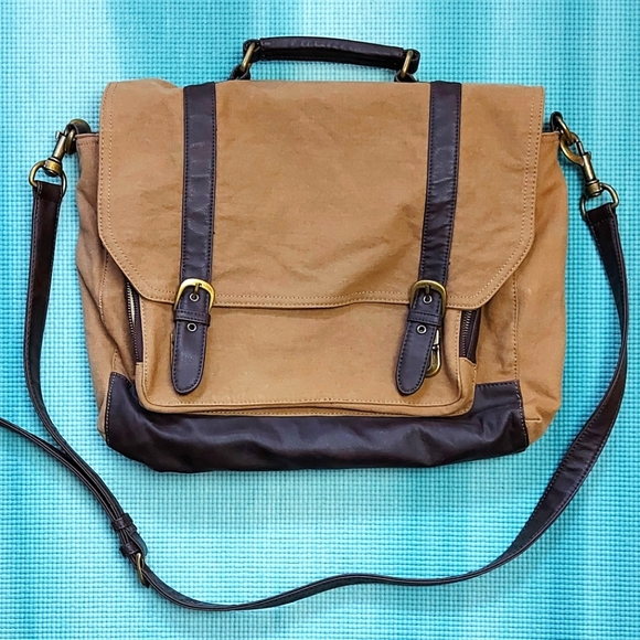 Matt & Nat Leather Suede Mens Study Messenger Bag - Picture 1 of 8